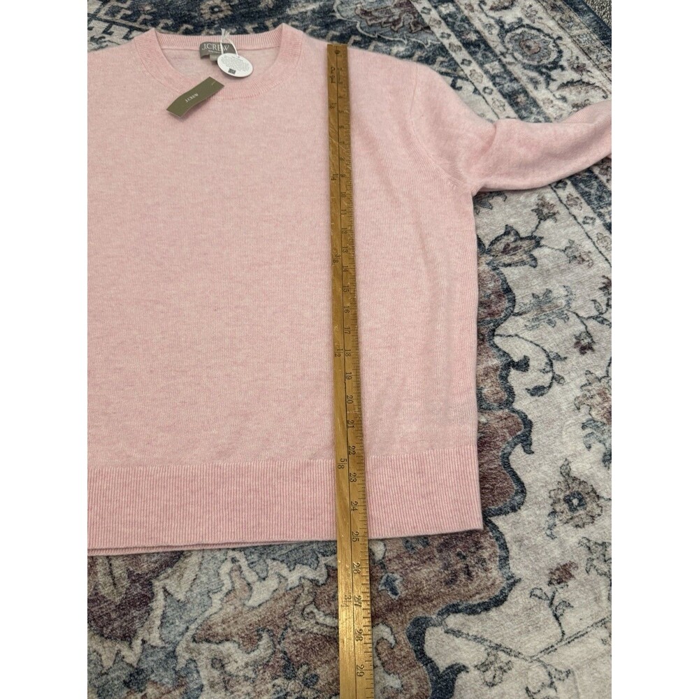 J Crew 100% Cashmere Relaxed Crewneck Sweater Pink Small New Preppy Classic - Picture 8 of 9